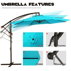 Haque 120 Cantilever Umbrella 
Light Blue