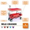 Chariot de transport FUXTEC Wild Cruiser Rouge pliable charge 75 kg