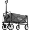 TECTAKE Chariot pliable LEON avec freins et roues en plastique caoutchouté capacité de charge 80kg Gris