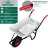Brouette de jardin 100L max 250kg chariot transport feuilles bois construction chantier zingué roue pneumatique
