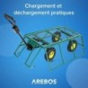 AREBOS Chariot de Transport Pliable 4 Roues bâche Amovible Max 550kg charrette à Main Chariot de Jardin Chariot d'extérieur
